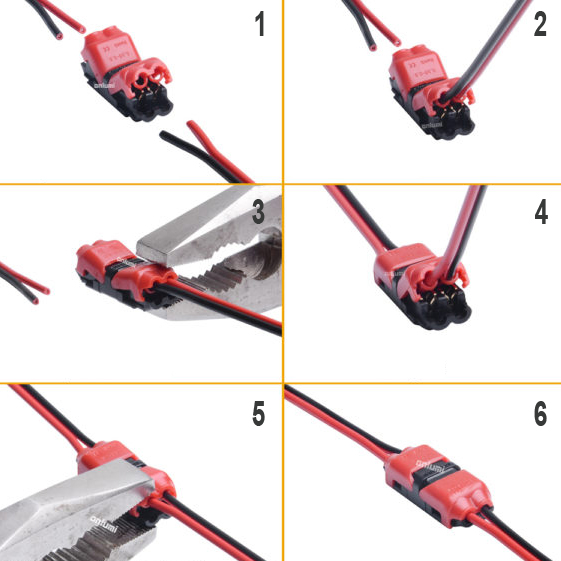 Raccord électrique rapide à clapet 2 broches pour ruban LED